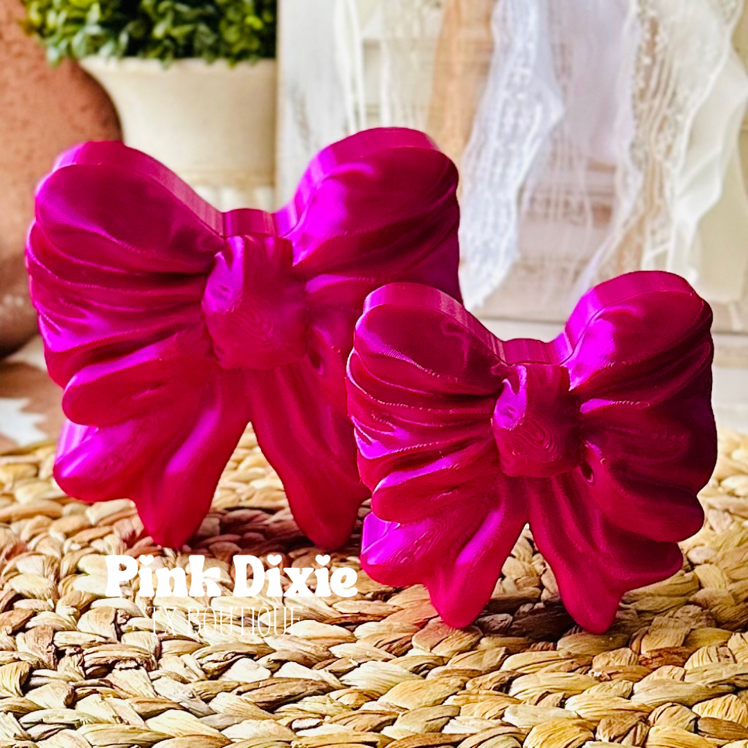 Silk Magenta Dainty Bow Container Storage Box