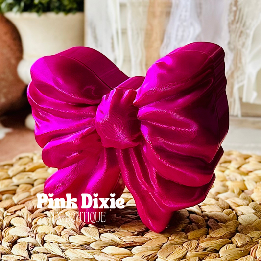 Silk Magenta Dainty Bow Container Storage Box