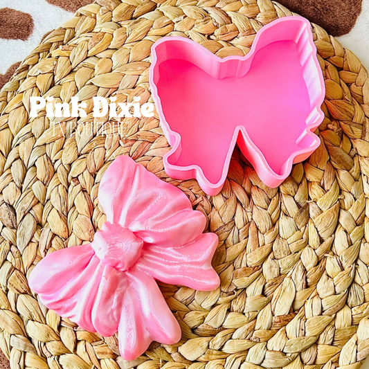 Silk pink Dainty Bow Storage Container Box