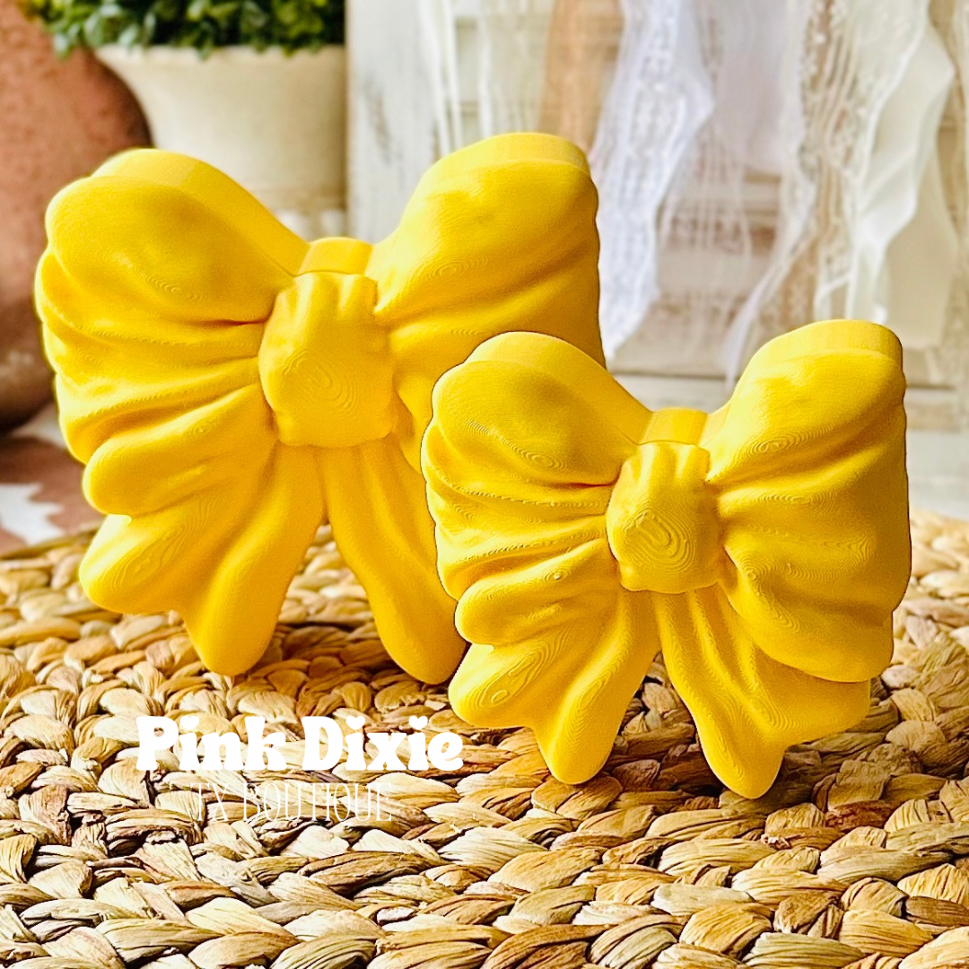 Yellow Dainty Bow Container Storage Box