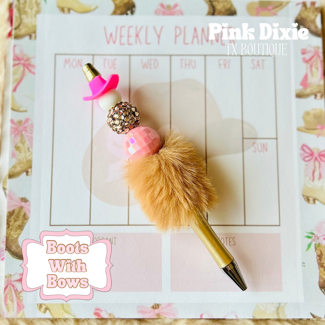 4 Pc Boots w/Bows Clipboard Stationary Set!