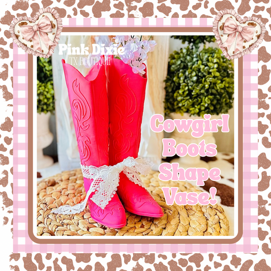 Lovely Cowgirl Boot-Shaped Decorative Vase!