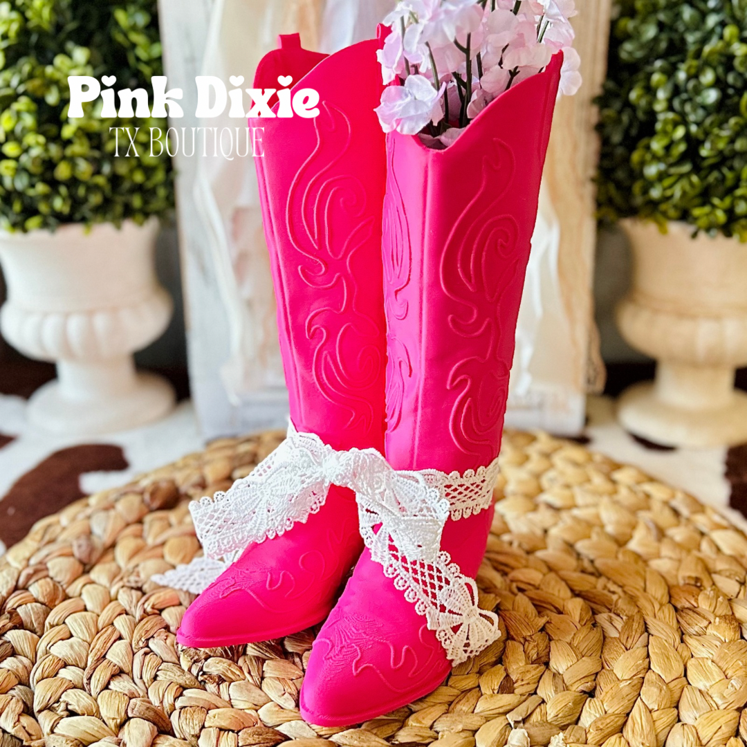 Lovely Cowgirl Boot-Shaped Decorative Vase!
