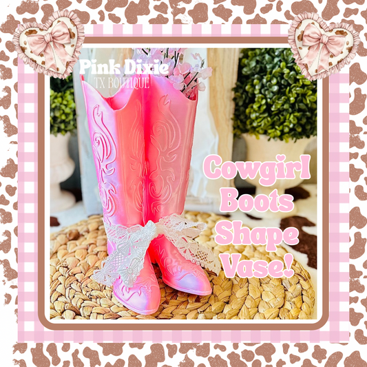 Lovely Cowgirl Boot-Shaped Decorative Vase!