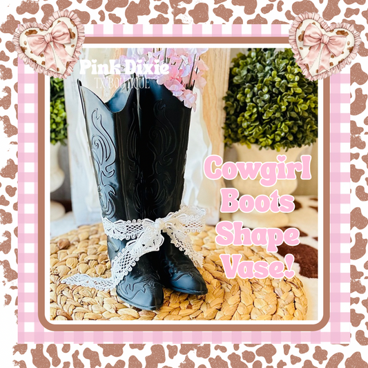 Lovely Cowgirl Boot-Shaped Decorative Vase!