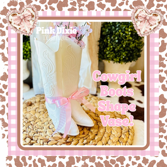 Lovely Cowgirl Boot-Shaped Decorative Vase!