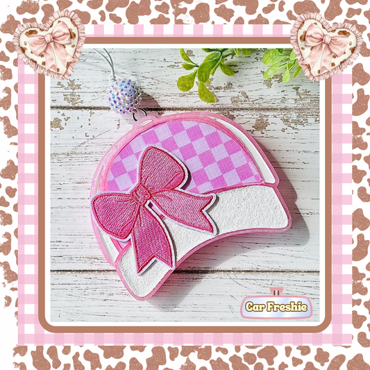 "Pink Checkerd Coquette" Trucker Hat Freshie-Viva La Juicy