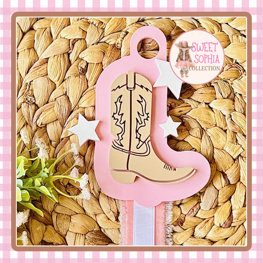 Adorable Cowgirl Boot Shaped Hairbow Holder!
