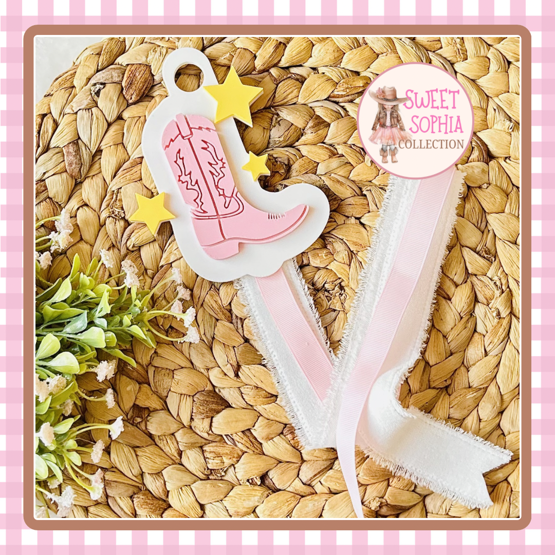 Adorable Cowgirl Boot Shaped Hairbow Holder!