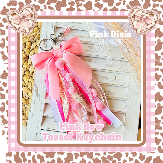 Beautiful Pink Dainty Bow Keychain