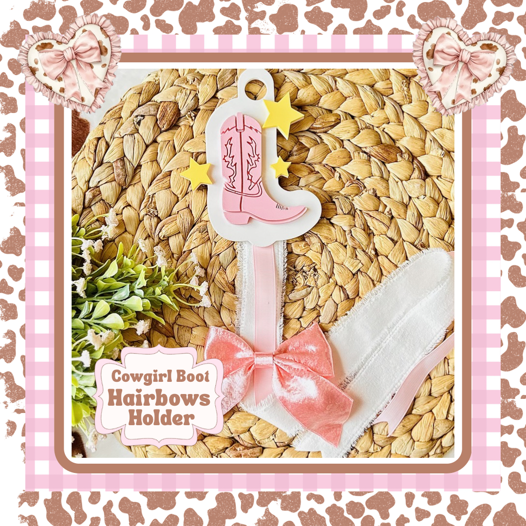 Adorable Cowgirl Boot Shaped Hairbow Holder!