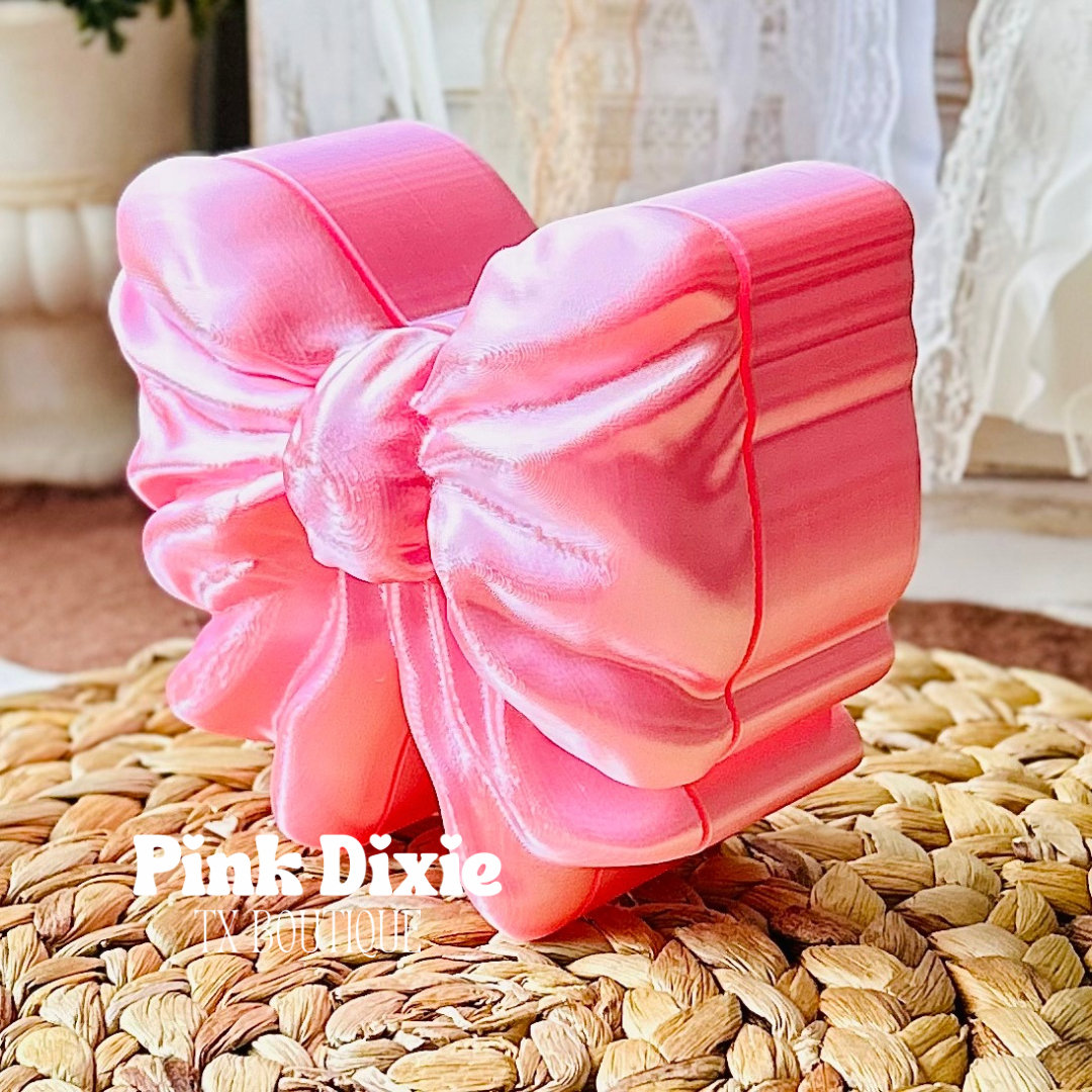 Silk pink Dainty Bow Storage Container Box