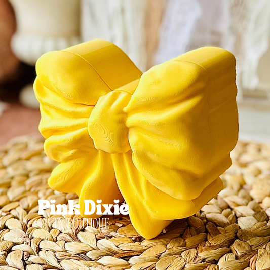 Yellow Dainty Bow Container Storage Box