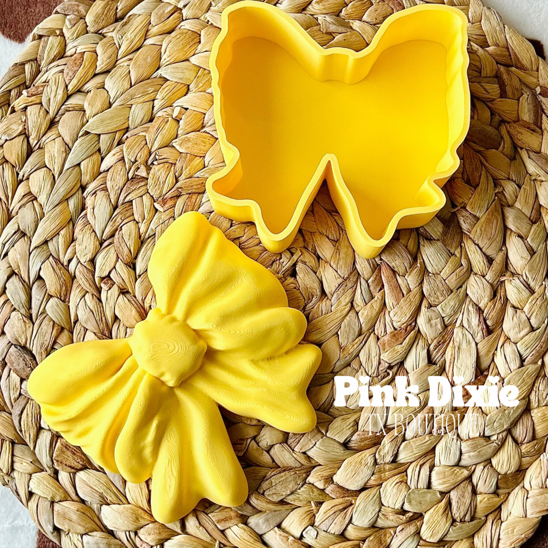 Yellow Dainty Bow Container Storage Box