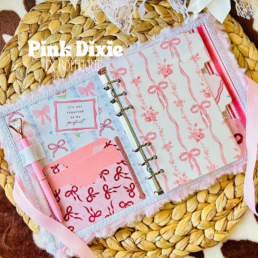Custom Pink Faux Fur Stationery Planner+Pen Set