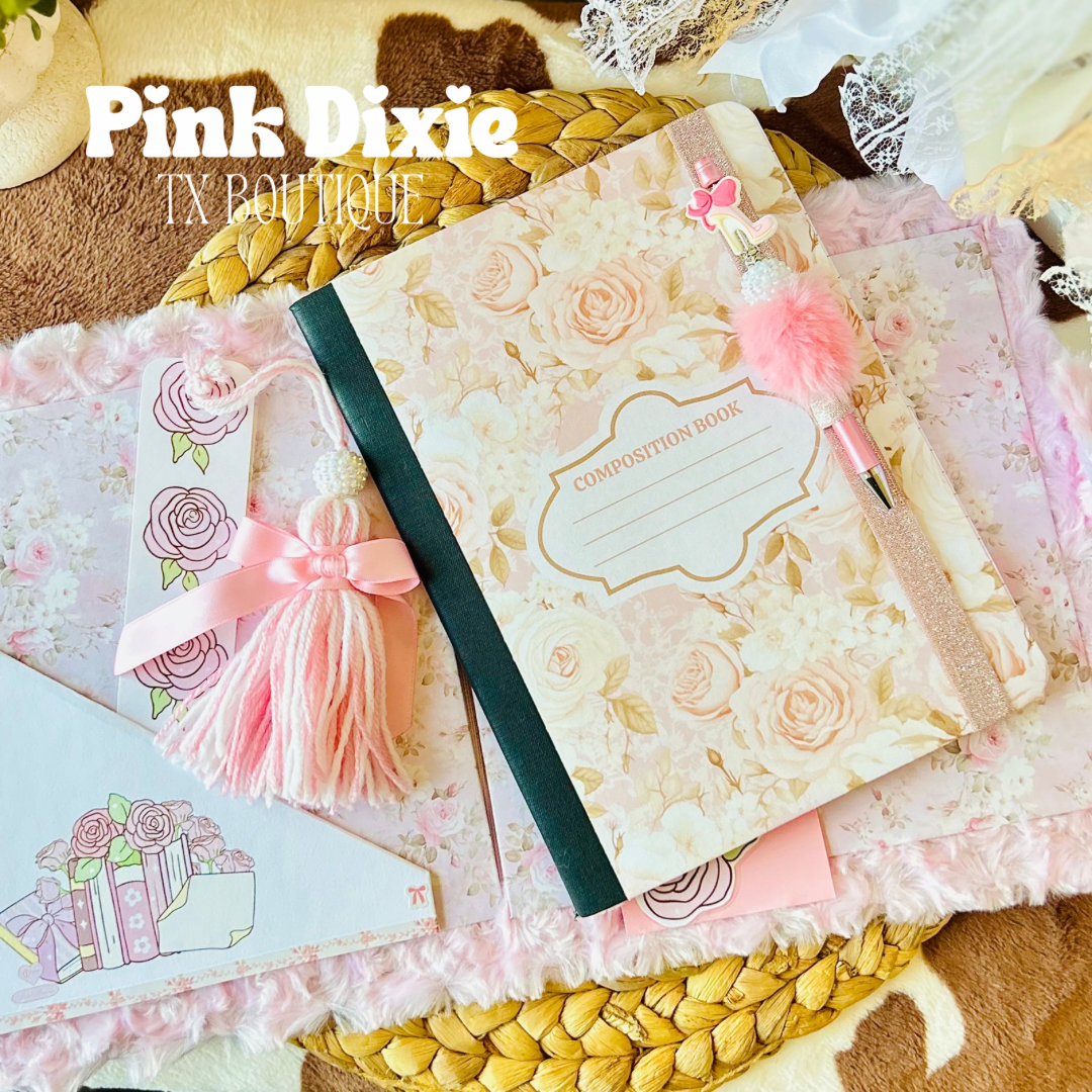 Lovely Composition Notebook Cover Stationary Set!