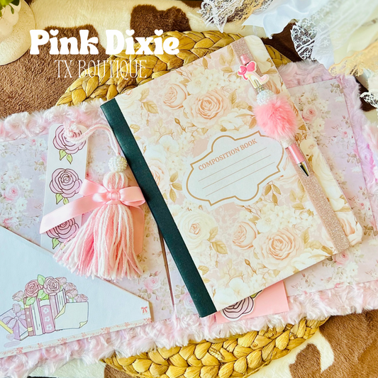 Lovely Composition Notebook Cover Stationary Set!