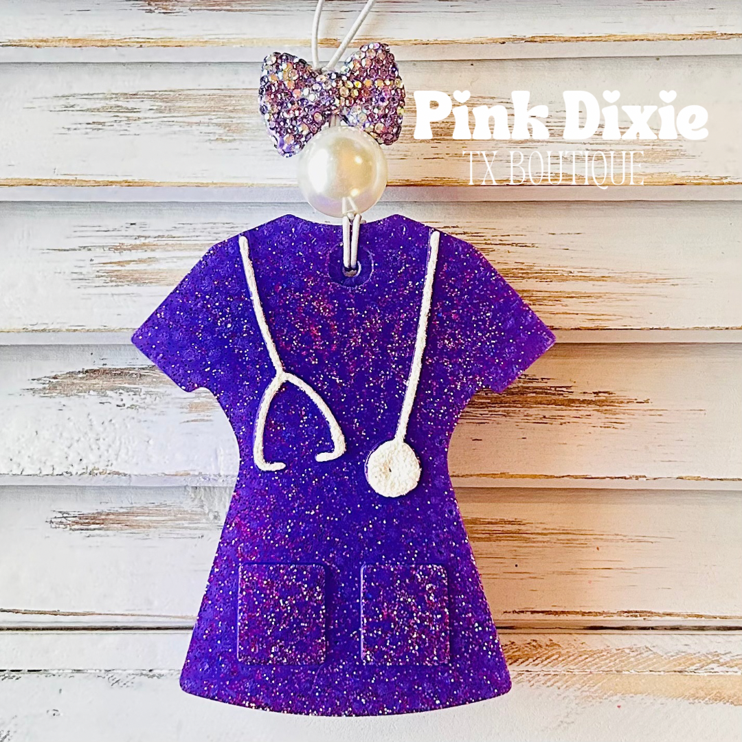 Purple Nurse Scrub Freshie-Bombshell