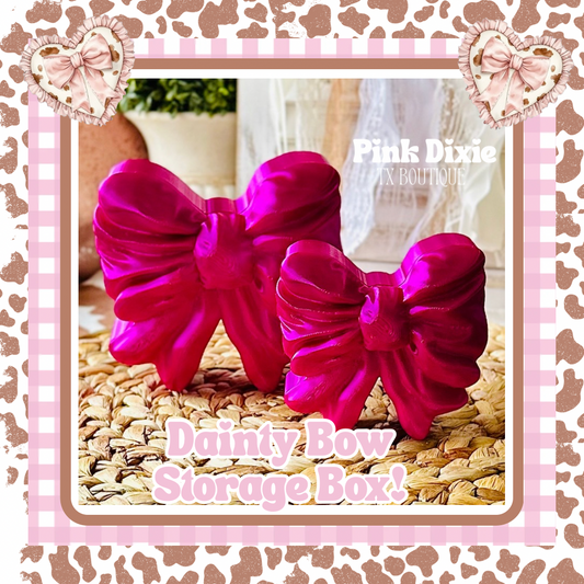 Silk Magenta Dainty Bow Container Storage Box