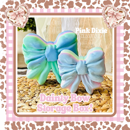 Multi Pastel Dainty Bow Storage Container Box