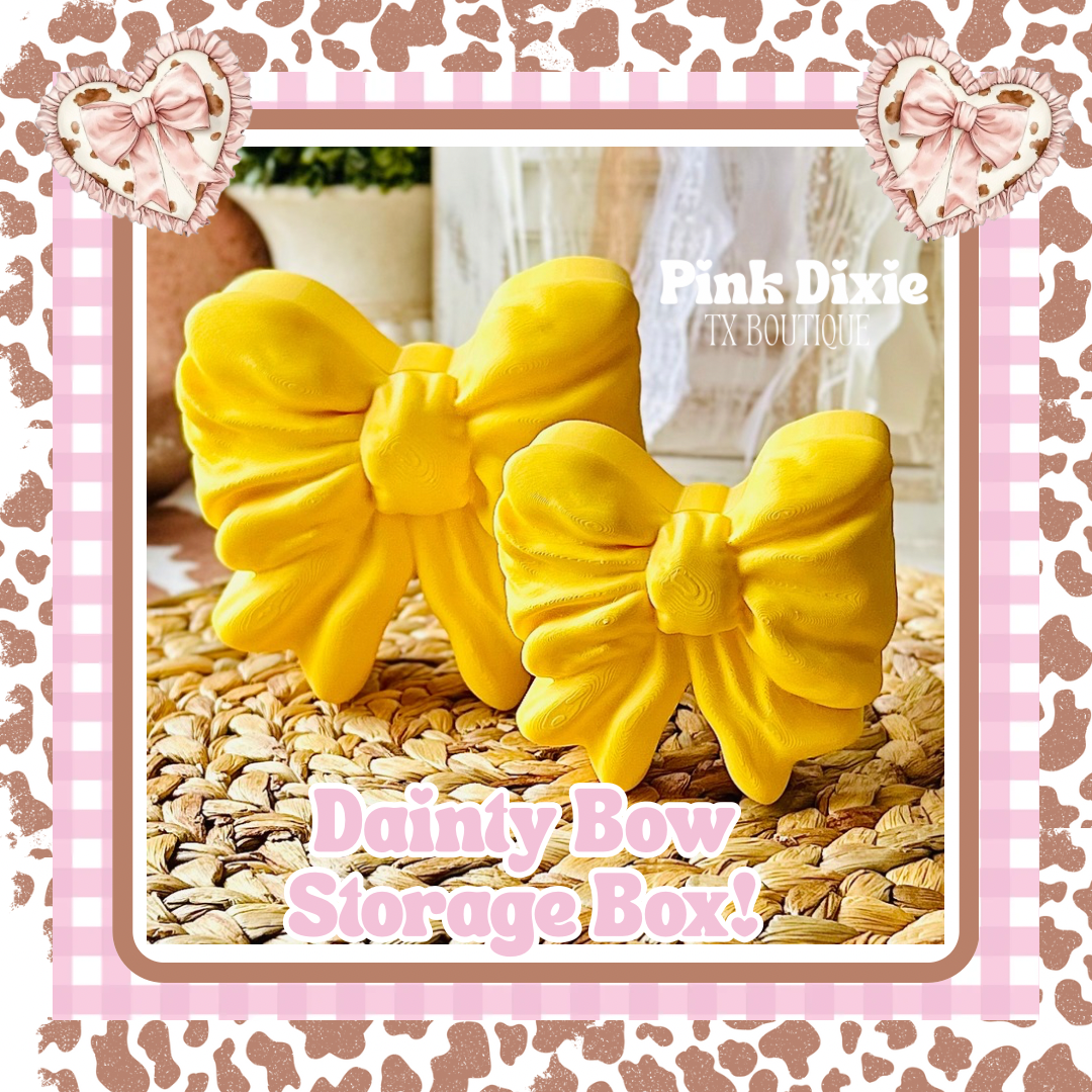 Yellow Dainty Bow Container Storage Box
