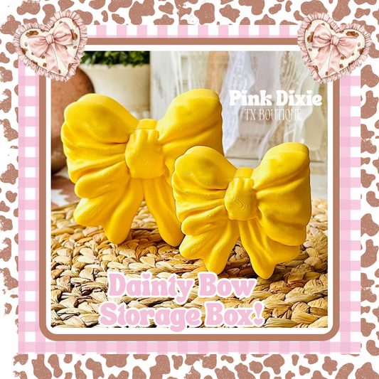 Yellow Dainty Bow Container Storage Box